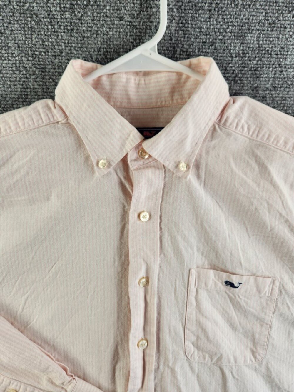 Vineyard Vines Classic Fit Tucker Shirt Men Large Pink Stripe Long Sleeve OCBD